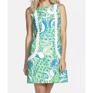 Lilly Pulitzer Jungle Print Shift Dress 8 Preppy Coastal Resort Vacation